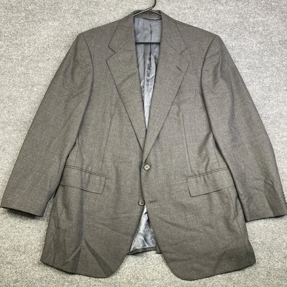 Vintage Polo Ralph Lauren Blazer Mens Grey 2 Button Sport Coat USA Made